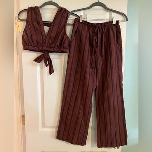 Women’s two piece crop top/pant set